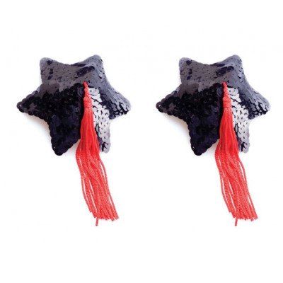 Пестис Black Star Shape Sequin Pasties 8cm