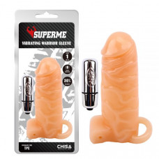 CH14591 Насадка с вибро беж Chisa Superme Vibrating Warrior Sleeve