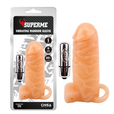 CH14591 Насадка с вибро беж Chisa Superme Vibrating Warrior Sleeve
