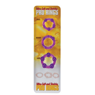 Набор эрекционных колец Ultra Soft & Stretchy Pro Rings, PURPLE
