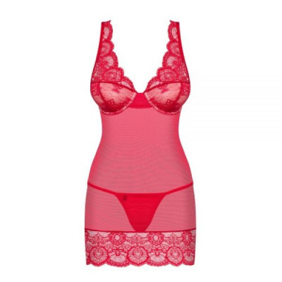 Боди 853-CHE-3 chemise thong red S/M