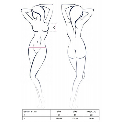 Комплект білизни GIANA BIKINI white S/M - Passion: напівпрозорі ліф і трусики з бантиками Комплект білизни GIANA BIKINI white S/M - Passion: напівпрозорі ліф і трусики з бантиками