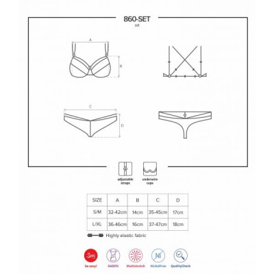 Комплект Obsessive 860-SET-1 2 pcs set black L/XL