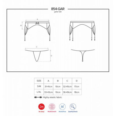 Пояс со стрингами черный Obsessive 854-GAR-1 L/XL Пояс со стрингами черный Obsessive 854-GAR-1 L/XL