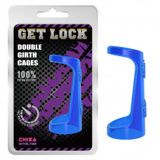 Эрекционное кольцо Chisa Get Lock Double Girth Cages, Blue
