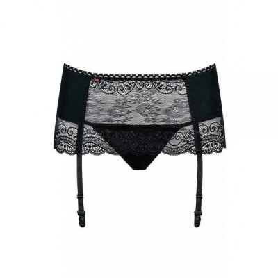 Пояс для чулок стринги Obsessive Miamor L/XL черный