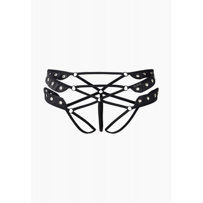 Трусики Fetish с разрезом черные LeFrivole, S/M, 42-44