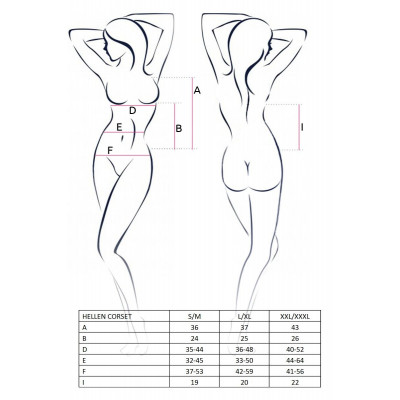 Корсет з пажами HELLEN CORSET black L/XL - Passion, трусики, напівпрозорий Корсет з пажами HELLEN CORSET black L/XL - Passion, трусики, напівпрозорий
