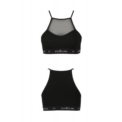Спортивний топ з прозорою вставкою Passion PS006 TOP black, size S Спортивний топ з прозорою вставкою Passion PS006 TOP black, size S