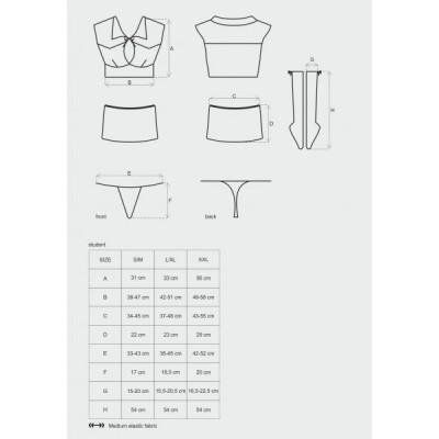 Костюм студентки 4 предмета Obsessive Student 4 pcs costume L/XL