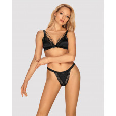 Комплект бюстгальтер и трусики Obsessive Eloissa set Black L/XL