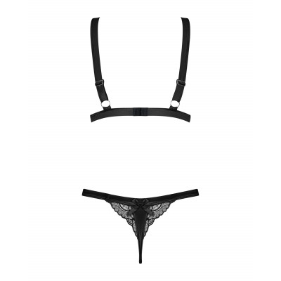 Комплект бюстгальтер и трусики Obsessive Eloissa set Black L/XL Комплект бюстгальтер и трусики Obsessive Eloissa set Black L/XL