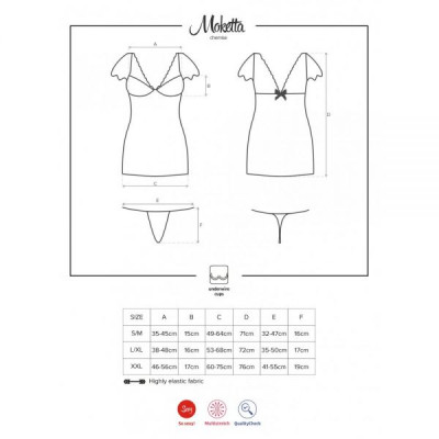 Сорочка Obsessive Moketta chemise & thong purple L/XL