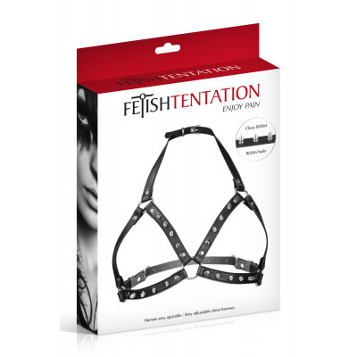 Портупея з металевими шипами Fetish Tentation Sexy Adjustable Chest Harness Портупея з металевими шипами Fetish Tentation Sexy Adjustable Chest Harness