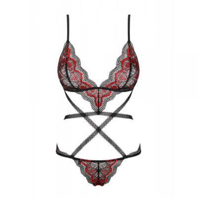 Боди Obsessive Megies teddy black S/M
