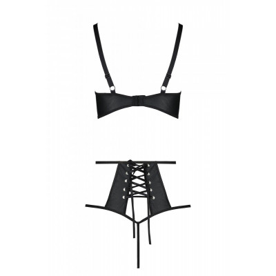 Комплект з екошкіри: бюстгальтер та трусики з перфорацією Tamaris Set black L/XL — Passion Комплект з екошкіри: бюстгальтер та трусики з перфорацією Tamaris Set black L/XL — Passion