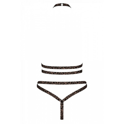 Комплект с леопардовым принтом Obsessive Tigrita 2-pcs set brown S/M/L Комплект с леопардовым принтом Obsessive Tigrita 2-pcs set brown S/M/L