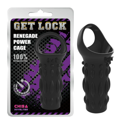 Насадка с петлей для мошонки Chisa Get Lock Black