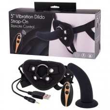 DT51128 Страпон женский с пультом управления Seven Creations DILDO STRAP-ON BLACK