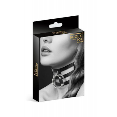 Чокер потрійний з кільцем для повідця Bijoux Pour Toi - FETISH, екошкіра Чокер потрійний з кільцем для повідця Bijoux Pour Toi - FETISH, екошкіра