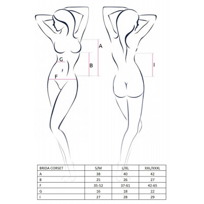 Корсет з пажами BRIDA CORSET black L/XL - Passion Exclusive, трусики, шнурівка Корсет з пажами BRIDA CORSET black L/XL - Passion Exclusive, трусики, шнурівка