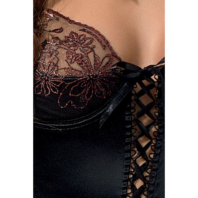Корсет з пажами BRIDA CORSET black L/XL - Passion Exclusive, трусики, шнурівка Корсет з пажами BRIDA CORSET black L/XL - Passion Exclusive, трусики, шнурівка