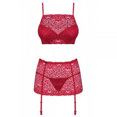 Комплект Obsessive Lividia 3 pcs set red S/M