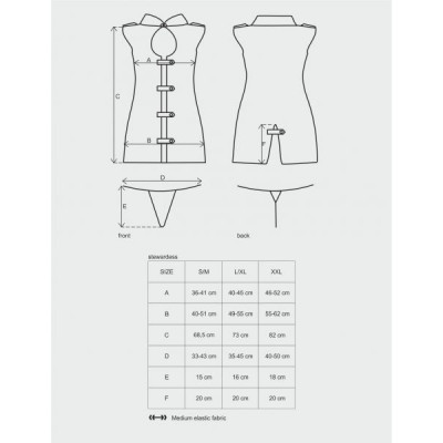 Костюм стюардесса Stewardess серый L/XL