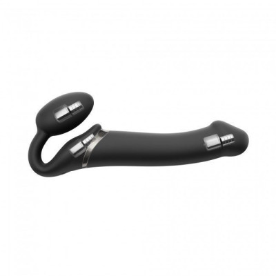 Безремневой страпон с вибрацией Strap-On-Me Vibrating Black M, диаметр 3,3см, пульт ДУ, регулируемый Безремневой страпон с вибрацией Strap-On-Me Vibrating Black M, диаметр 3,3см, пульт ДУ, регулируемый