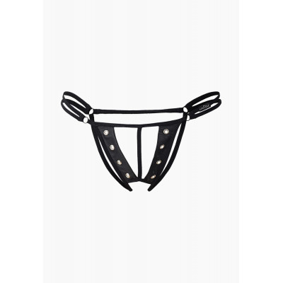 Трусики с разрезом Easy to love черные LeFrivole, S/M, 42-44