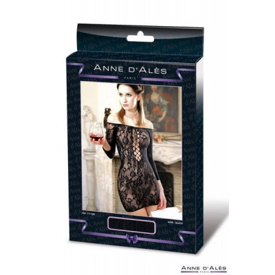 Сукня-сітка з декольте Anne De Ales FETISH DINNER Black XL, оголене плече