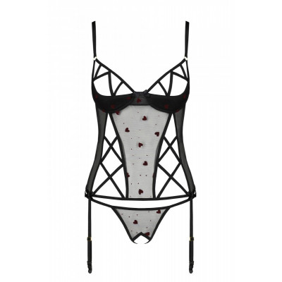Корсет з підв'язками + стрінги LOVELIA CORSET black L/XL - Passion Корсет з підв'язками + стрінги LOVELIA CORSET black L/XL - Passion