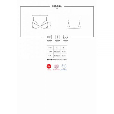 Бюстгальтер Obsessive 829-BRA-3 bra S/M
