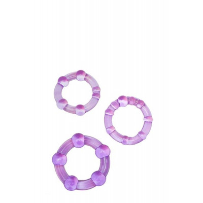 Набор эрекционных колец STAY HARD BEADED PURPLE