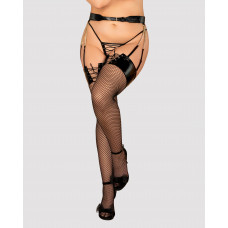 Чулки в сеточку Obsessive Remediosa Nero L/XL