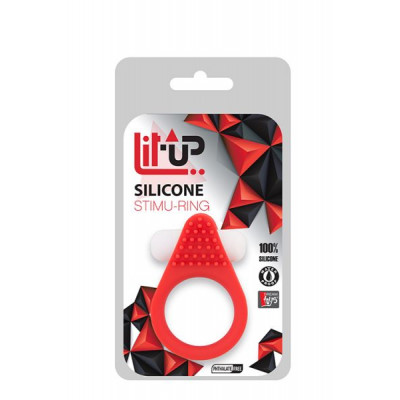 Эрекционное кольцо LIT-UP SILICONE STIMU RING 1, RED