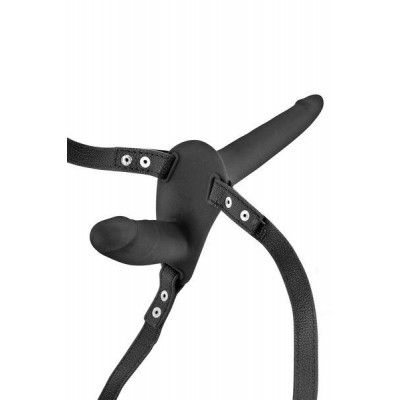 Подвійний страпон Fetish Tentation Strap-On with Double Dildo Black Подвійний страпон Fetish Tentation Strap-On with Double Dildo Black