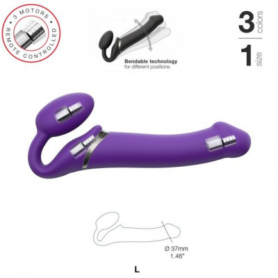 Безремневой страпон с вибрацией Strap-On-Me Vibrating Violet L, диаметр 3,7см, пульт ДУ, регулируемы Безремневой страпон с вибрацией Strap-On-Me Vibrating Violet L, диаметр 3,7см, пульт ДУ, регулируемы
