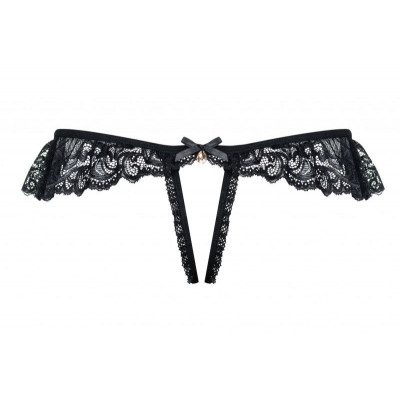 Трусики черные Obsessive 830-THC-1 crotchless thong S/M