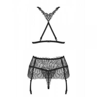 Комплект Obsessive Chiccanta 3 pcs set black L/XL