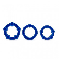 T330566 Набор эрекционных колец STAY HARD BEADED COCKRINGS BLUE
