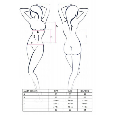 Корсет з пажами JANET CORSET white L/XL - Passion, трусики, напівпрозорий Корсет з пажами JANET CORSET white L/XL - Passion, трусики, напівпрозорий