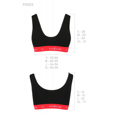 Спортивний топ на широких бретелях Passion PS003 TOP black, size S Спортивний топ на широких бретелях Passion PS003 TOP black, size S