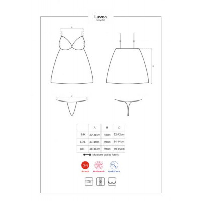 Сорочка Obsessive Luvae babydoll S/M