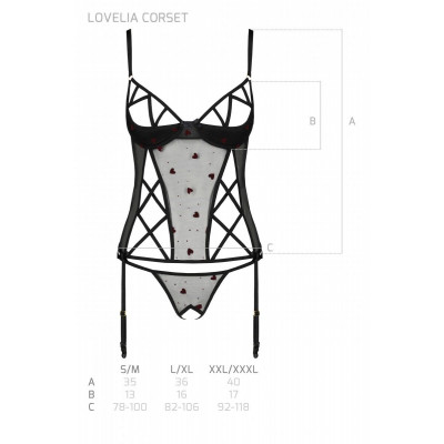 Корсет з підв'язками + стрінги LOVELIA CORSET black S/M - Passion Корсет з підв'язками + стрінги LOVELIA CORSET black S/M - Passion