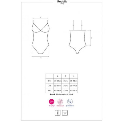Боди Redella crotchless teddy black S/M