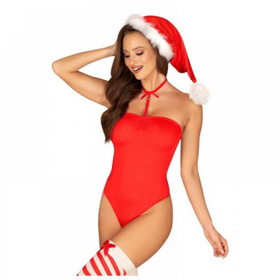 Новогодний костюм Obsessive Kissmas teddy Red LXL