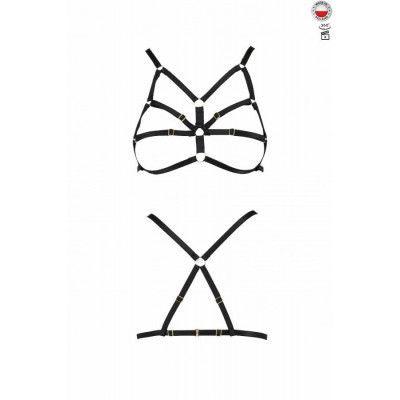 Бюстгальтер-стрепи ARMANDA BRA black S/M - Passion Exclusive