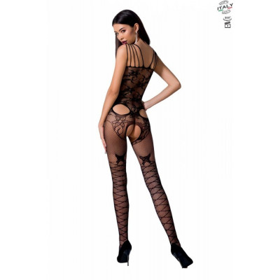 Ажурный бодистокинг с интимными вырезами Passion BS076 black