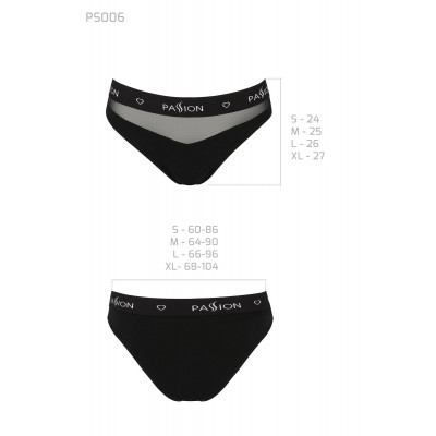 Трусики з прозорою вставкою Passion PS006 PANTIES black, size S Трусики з прозорою вставкою Passion PS006 PANTIES black, size S